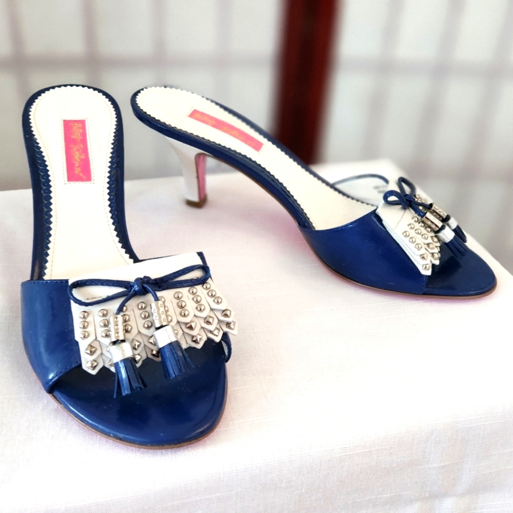 Betsey Johnson blue kitten heels with tassels US 9 M - Picture 1 of 1